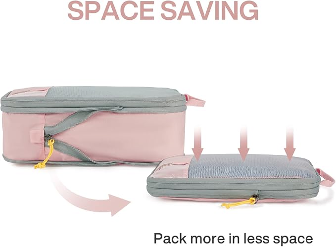 BAGSMART 6 Set /4 Set/2 Set Compression Packing Cubes for Travel, Lightweight Luggage Organizer Bags, Durable Space Saver Bags Travel Essentials