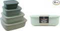 Set of 4 BPA Free Food Storage Containers with Vented Lids Assorted Sizes, Microwave & Freezer Safe, Leftovers, Meal Prep, Fridge Organization Dry Grains Storage by Dependable Industries Inc. (Green)