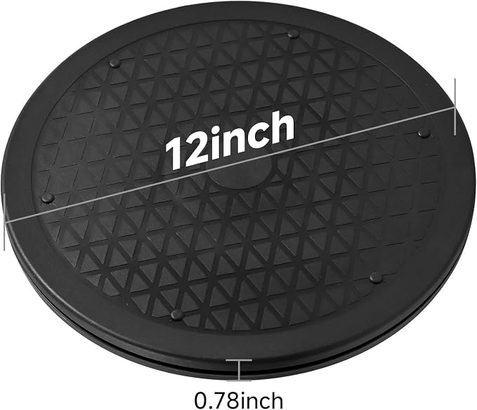 Lazy Susan Turntable 6 Pack 12 Inch Black, Plastic Turntable Organizer, Lazy Susan Organizer for Cabinet Pantry Fridge Kitchen Countertop