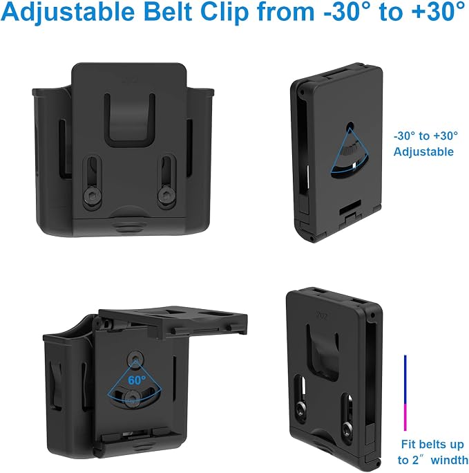 Universal Double Magazine Holder - Lightweight and Durable Double Magazine Pouch for 9mm/.40/.357/.380 Calibers, Adjustable Mag Pouch for Glock, Taurus, Beretta, Sig, H&k, Cz, S&w, Colt (Belt Clip)