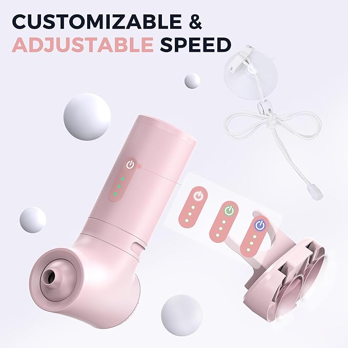 MOMFANN Bath Jet Spa, Cordless Portable Bathtub Accessories with 3-Level Adjustable Speed, Bubble Maker/Bath Jet Mode, Bathtub Jets for Home Spa, Relaxing (Light Pink)
