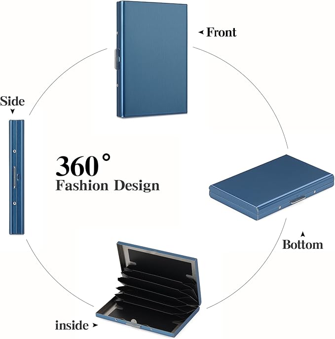 Stainless Steel Credit Card Wallet RFID Blocking Metal Case Pocket Business Card Holder for Women and Men