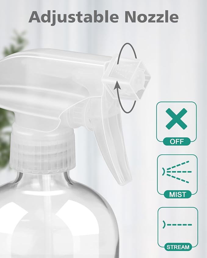 Rionisor Glass Spray Bottles with Silicone Sleeve Protection, Empty 16OZ Reusable Spray Bottles, Refillable Containers with Spray Nozzles for Cleaning Solutions, Plants and Essential Oils 1 Pack Green