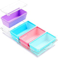 Gemice 2-Cup Silicone Freezer Molds with Lids, Individual 4-Pack | Oven & Dishwasher Safe, BPA-Free Soup Portion Cubes Trays, Freezer Containers for Food Storage