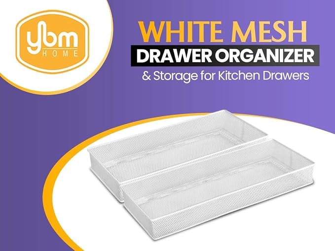 Ybm Home Silver Mesh Drawer Cabinet and or Shelf Organizer Bins, School Supply Holder Office Desktop Organizer Basket 1590s (1, 6x9x2 Inch)