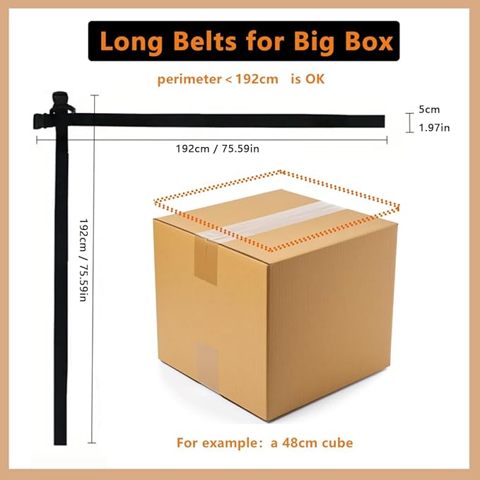 Big Box Carrying Strap with Handle, Adjustable Handheld Belt for Safely Moving and Lifting Heavy Boxes, Cross Style, Furniture Carrying Straps for Moving, Shipping, Luggage, Pet Carrier, Delivery Guy