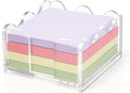AceOrbit 1pc Scalloped Acrylic Sticky Note Holder, 3x3 Inch Clear Cute Notepad Holder Sticky Note Dispenser with Wave Design, Thick Acrylic Desk Organizer for Office, Home, Dorm, Classroom Desk