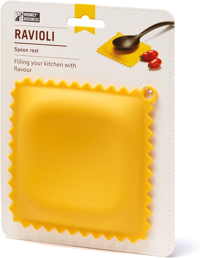 The Original Ravioli-Shaped Spoon Rest | Spoon Rest for Kitchen Counter | Cool and Cute Kitchen Accessories | from a Collection of Different Pasta-Shaped Unique Kitchen Gadgets | by Monkey Business
