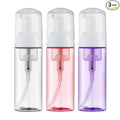 Tekson Soap Foam Bottle (60ml, 2 fl oz), Empty Travel Foaming Lash Shampoo for Cleanser, Dispenser (Clear, Pink, Purple)