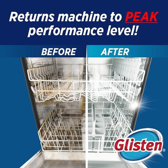 Glisten Dishwasher Magic Disinfectant & Cleaner Lemon 12 Oz (Pack of 2)