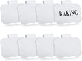 Zonon 8 Pack Basket Labels Clips with 40 Pcs Pantry Labels Set Removable Bin 3.5 x 2.4 Inch - for Kitchen, Pantry, Black & White Words