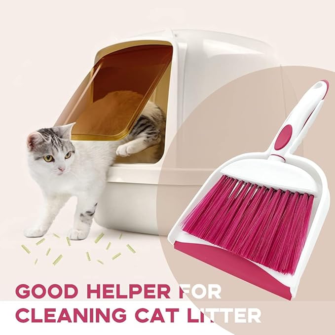 Dust pan, Mini Dustpan and Brush Set, Small Broom and Dustpan Set, Small Hand Broom and dust pan Set, Whisk Broom, Dust pan and Brush for Desk, Table, Home, Kitchen Necessities (Gray 2pcs)