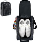 Wolt |Golf Shoe Bag for Travel- Zippered Shoes Carrier Bags with Ventilation & Double Outside Accessory Pocket for Socks, Tees, Golf Balls, Etc. for Women and Men (CamoBlack)