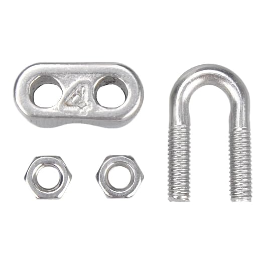 YAMASO 20PCS 5/32 Inches M4 Stainless Steel Wire Rope Cable Clip Clamp