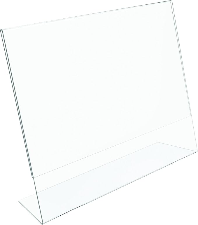deflecto Classic Image Slanted Sign Holder, Landscaped, 11 x 8.5 Insert, Clear