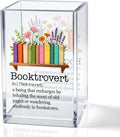 Booktrovert Acrylic Pencil Pen Holder Cup, Reading Book Club Makeup Brush Storage Organizer, Cute Bookish Desk Accessories Holder Gifts for Daughter Reading Lover Librarian Teacher Holders