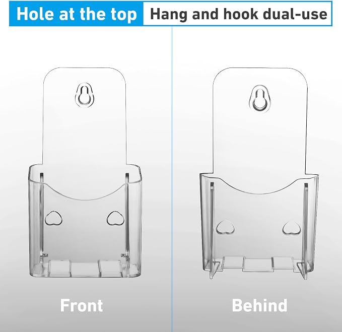 xydstay Acrylic Brochure Holder 4 Inches Slant Back Design, Clear Display Stand, Plastic Table Stand Sign Holder,Pamphlet Holder Flyer Holder, Acrylic Display Stand, 6 Pack
