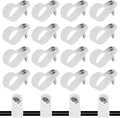 50 Pcs 5/8 Inch White Nylon Cable Clip Wire Clamp | R-type, 16mm, Stainless Steel Screws Included, Screw Mounting, Wire Management