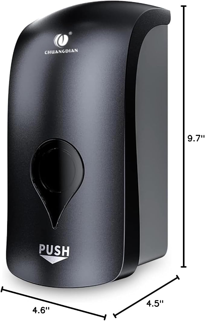 Manual Foam Soap Dispenser, 35oz (1000mL) Commercial Refillable Foaming Soap Dispenser-Dark Grey, CHUANGDIAN | ABS, Wall-Mount, Bathroom Commercial Foaming Soap Dispenser