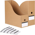 35 Pack Cardboard Magazine File Holder Organizer, Foldable Magazine Storage Box Holder Document Rack Desktop File Organizer for School, Office and Home (10.12 x 3.78 x 10.43 Inches, Brown)