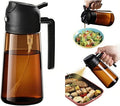 Oil Sprayer for Cooking 2 in 1, Olive Oil Dispenser for Kitchen Gadgets, 16oz/470ml Premium Light-Blocking Oil Bottle, Food-Grade Spray Bottle, for Salad, Air Fryer, BBQ