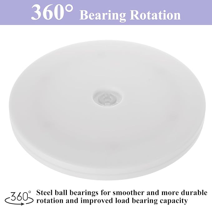 WOPPLXY 6 Pcs Small Lazy Susan 6 Inch, 6 Inch Lazy Susan Turntable Acrylic Ball Bearing Rotating Tray, Rotating Swivel Base White Lazy Susan for Kitchen Countertop, Pantry, Cabinet, Spices, Makeup