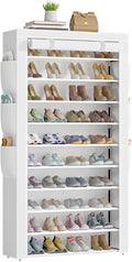 OYREL Shoe Rack 10Tier Large Capacity 50-56Pairs Beautiful Tall Shoe Shelf Free Standing Storage Cabinet Entryway Closet