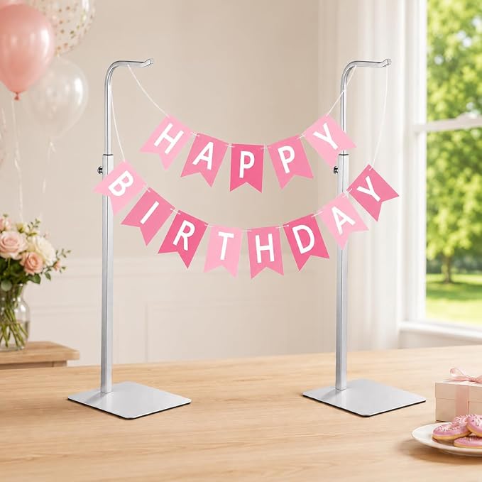 2 Pack Purse Holder Handbag Display Stand: Silver Hanger Rack for Bags, Purses, and Wreath, Adjustable Hook Stand for Tabletop, Closet, and Retail Use for Vendors