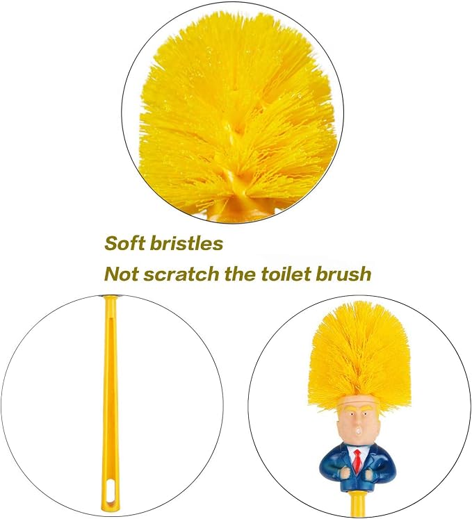 2 Pack Funny Toilet Brush,Prank Toilet Brush Cleaner, Funny Toilet Scubber,Make Toilet Great Again, Commander in Crap (Thumb Up Toilet Brush)