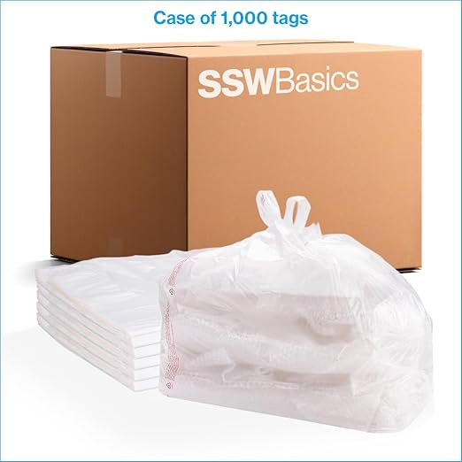 SSWBasics Large Clear Plastic T Shirt Bags 18 x 8 x 30 Case of 500 - Clear Plastic Bags with Handles - Durable Clear Shopping Bags - Versatile Clear Shopping Bags with Handles for Groceries and
