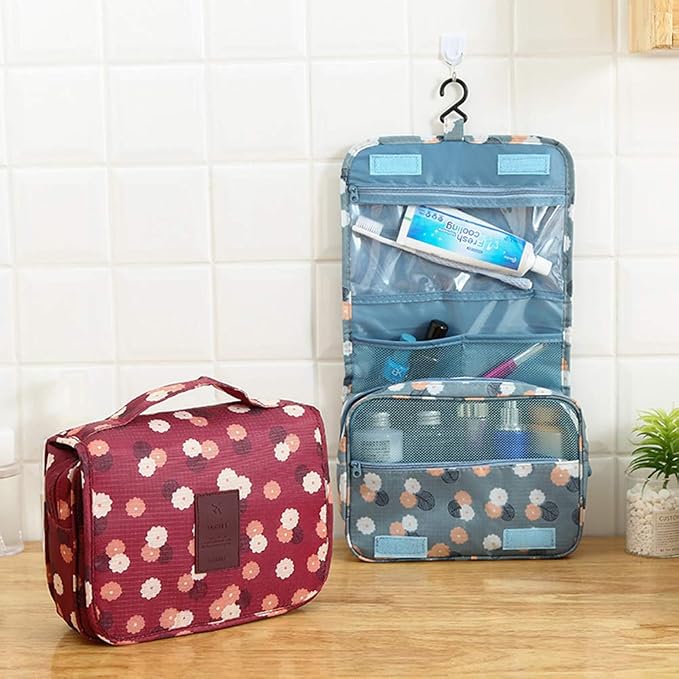 Sechunk Waterproof Travel Toiletry Bags Hanging Multi-function Cosmetic Bag Makeup Bag for Women (pinkSmile)