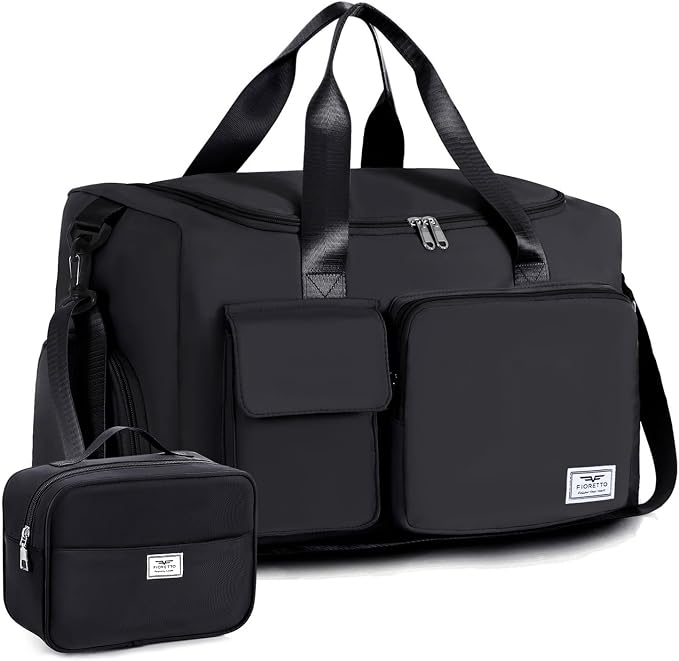 FIORETTO Women's Gym Duffle Bag with Shoes Compartment, 30L Capacity, Ideal for Travel, Gym, Sports, Duffel, Weekender