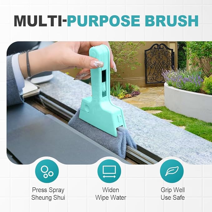 Magic Window Track Cleaner, 2024 Upgraded Window Groove Cleaning Brush Tools Set, Hand-held Window Track Cleaner Brushes Tools Set for Window lides Gaps Tile Lines Shutter Car Vents (Yellow 3PCS)