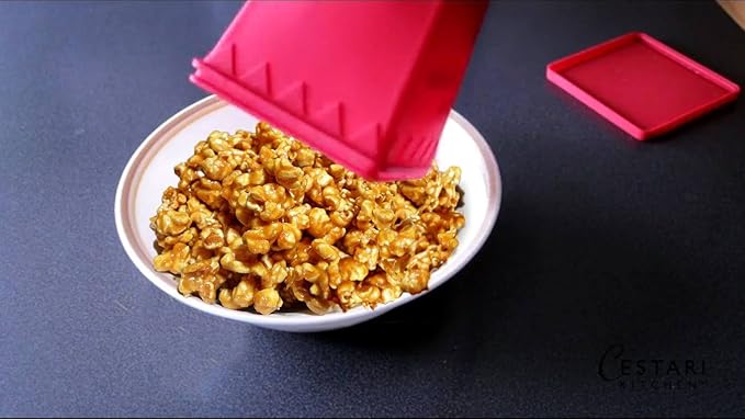Microwave Popcorn Popper | Replaces Microwave Popcorn Bags | Healthy Air Popped Popcorn - No Oil Needed | BPA Free Premium European Grade Silicone Popcorn Maker by Cestari Kitchen (Red Makes 8 cups)
