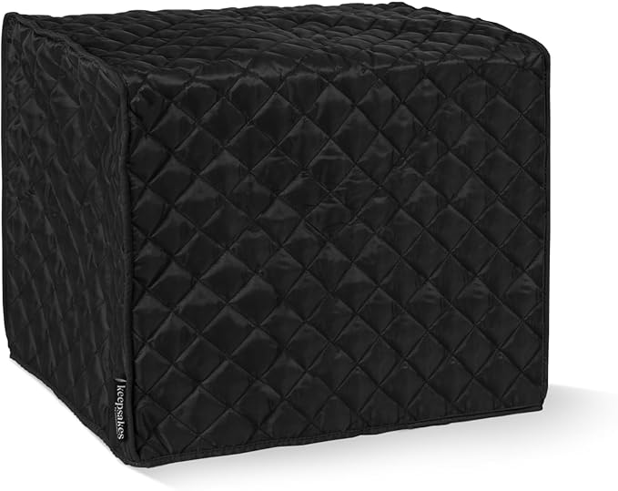 Covermates Keepsakes Rectangular Appliance Cover – Quilted Kitchen Appliance Cover for Countertop Storage – Dust Protection – Stain Resistant – Washable – Slip-On Appliance Design, Black