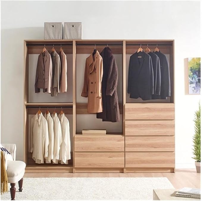 Maykoosh Closet System Organizer - Customizable Walk-in Wardrobe Storage Oak/Model ACD 3 Closet