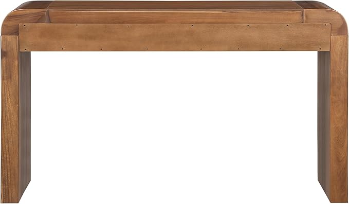 Modern Curved Entryway Console Table 54.3-Inch Farmhouse Rustic Sofa Entry Table Fluted Accent Tables with Storage Drawers for Living Room Hallway Furniture, Brown