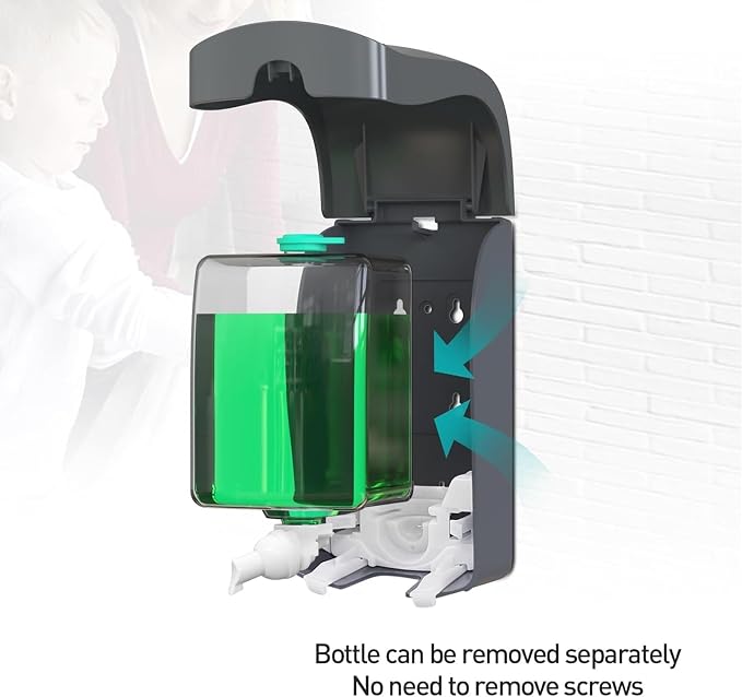 Manual Foam Soap Dispenser, 35oz (1000mL) Commercial Refillable Foaming Soap Dispenser-Dark Grey, CHUANGDIAN | ABS, Wall-Mount, Bathroom Commercial Foaming Soap Dispenser