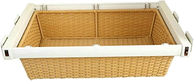 Pull Out Cabinet Storage Basket,Wardrobe Storage Organiser,Stackable Detachable Baskets Closet Storage Box,for Kitchen Office Wardrobes Cupboard Storage,Brown 1-864x220x470mm