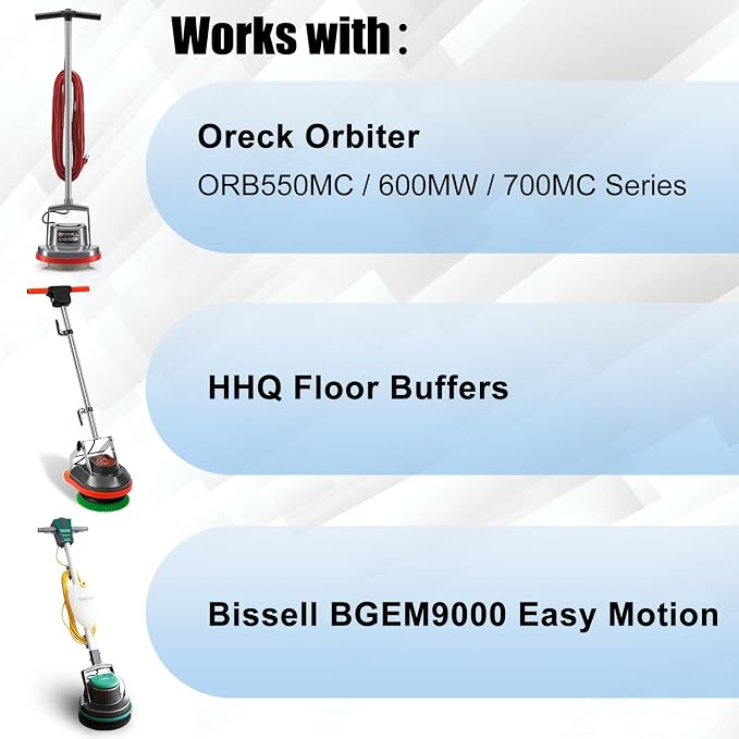 HHQ Commercial Scrub Brush for Orbital Floor Scrubber, Compatible with Oreck Orbiter XL ORB550MC, Bissell BGEM9000, 12" Diameter, Light-Duty Brush, Green