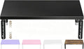ECOLOVI Wood Laptop Stand for Desk, 4-Height Adjustable Computer Monitor Stand Riser for Desk Organizer and Accessories, Office Desk Accessories Workspace Organizer for Home Office Supplies, Black