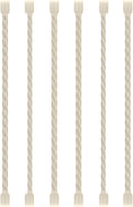 6 PCS 6-Inch Silicone Cable Ties Dia 5mm - Reusable Rubber Twist Ties Bendable Cable Ties for Bundling and Holding, All Purpose Steel-Core Cord Tie for Indoor and Outdoor (White)