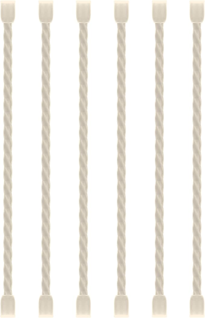 6 PCS 6-Inch Silicone Cable Ties Dia 5mm - Reusable Rubber Twist Ties Bendable Cable Ties for Bundling and Holding, All Purpose Steel-Core Cord Tie for Indoor and Outdoor (White)