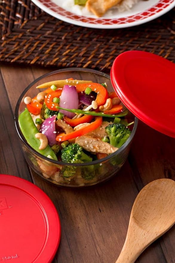 Pyrex Simply Store (8-Pack) Glass Food Storage Containers Set, (1, 2, 4 & 7 Cup) Meal Prep Containers With Plastic BPA-Free Lids, Dishwasher & Microwave Safe | BPA-Free Plastic | Includes 1, 2, 4 & 7 Cup Bowls and Lids | Top-Rack Dishwasher Safe | Roun...