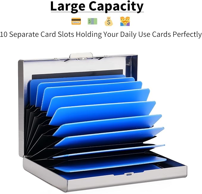 Credit Card Holder Wallet Stainless Steel Card Case RFID Blocking Business Card Holder Protector for Women Men