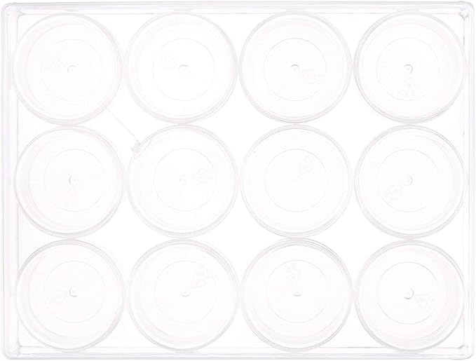 SE 12-in-1 Round Containers with Screw-On Lids Inside Storage Box, 1-1/2", Translucent - 8736DB