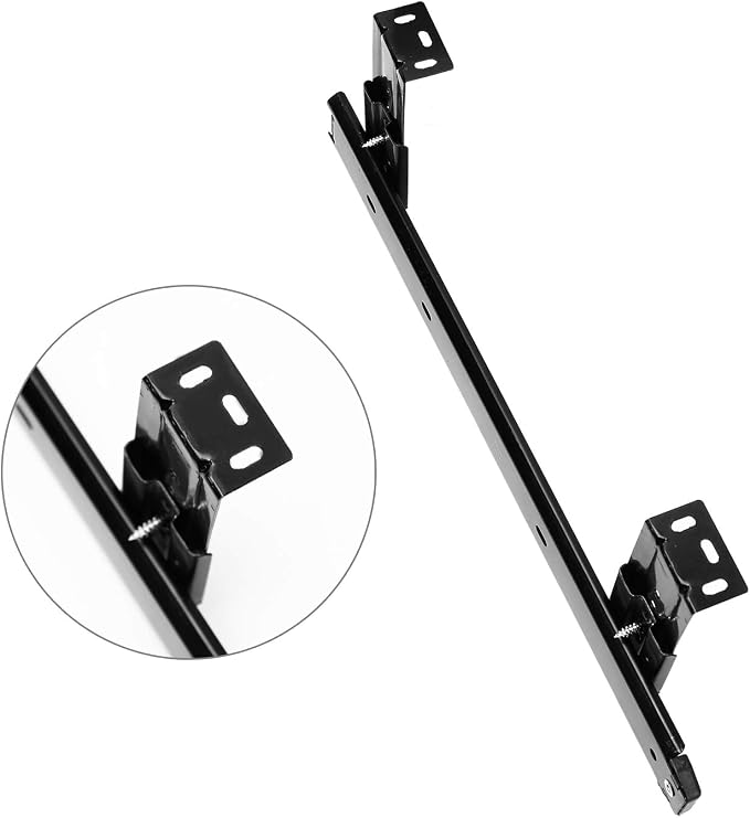 KINJOEK 4 PCS 14 Inch Under Desk Keyboard Tray Rails Slides, Adjustable Height Heavy Duty Ball Bearing Keyboard Mount Track, Black