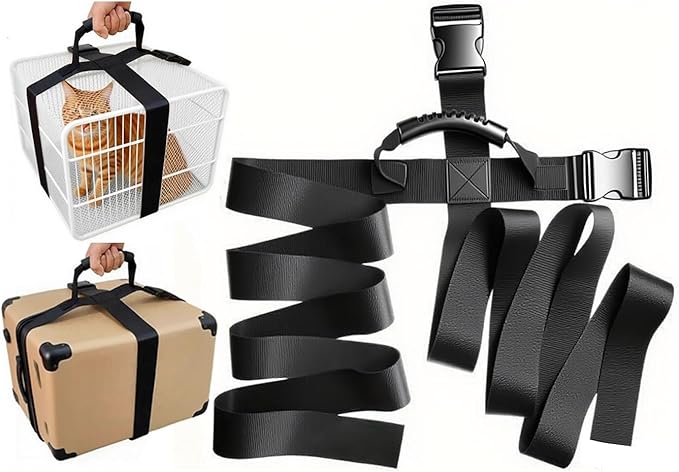 Big Box Carrying Strap with Handle, Adjustable Handheld Belt for Safely Moving and Lifting Heavy Boxes, Cross Style, Furniture Carrying Straps for Moving, Shipping, Luggage, Pet Carrier, Delivery Guy