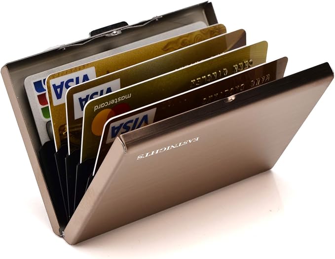 EASTNIGHTS RFID Credit Card Holder Metal Wallet Slim Credit Card Case Protector Business Card Holder for Men or Women