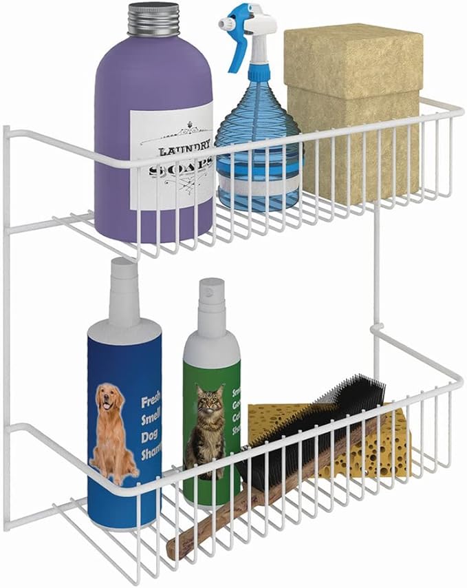 ClosetMaid 8002 2-Tier Wall Rack, 12-Inch Wide, White (Pack of 6)